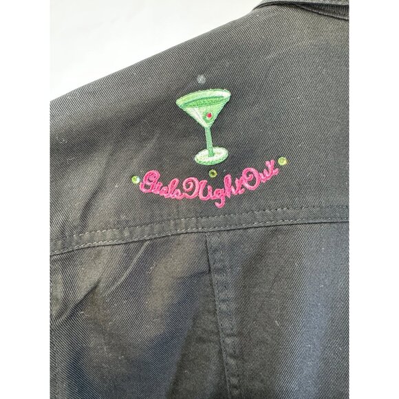 Vintage custom made Girls Night Out lightweight jean jacket bedazzled one of a k - Picture 8 of 9